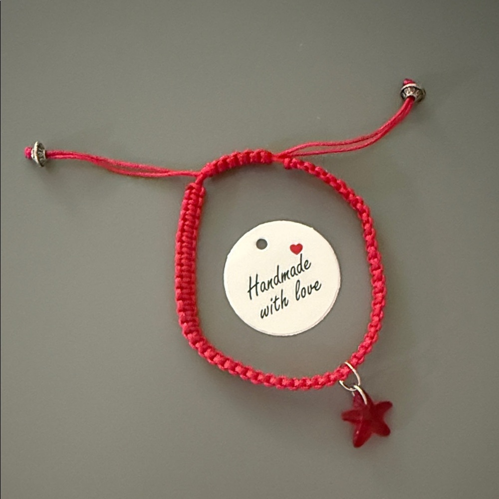 Vibrant Red Star Charm Kids Bracelet